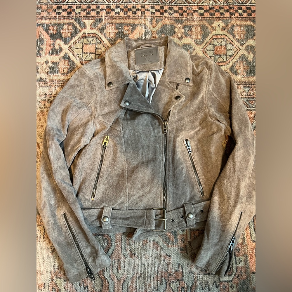 BLANK NYC Suede Cropped Moto Jacket